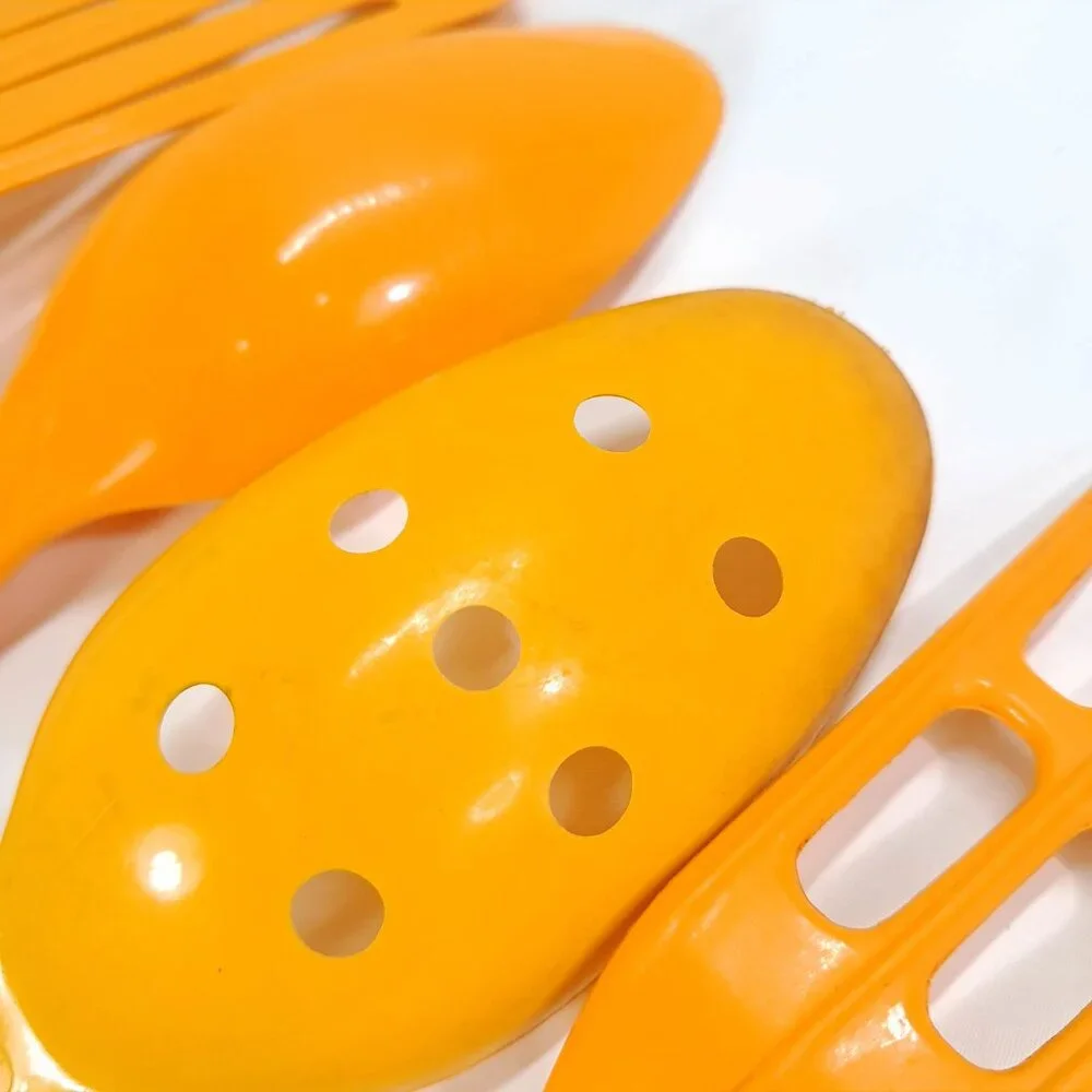 Vintage Hutzler yellow cooking utensils turner spatula serving spoon meat fork‎